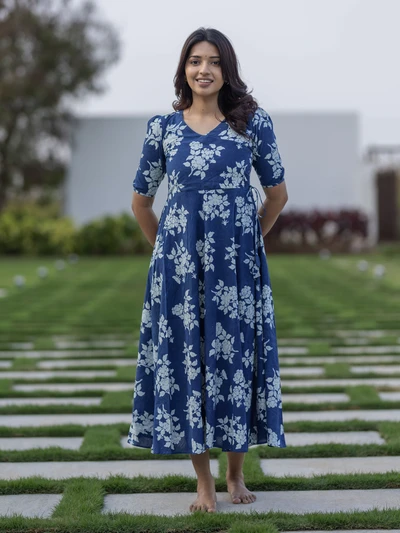 Pure Cotton Indigo Dress