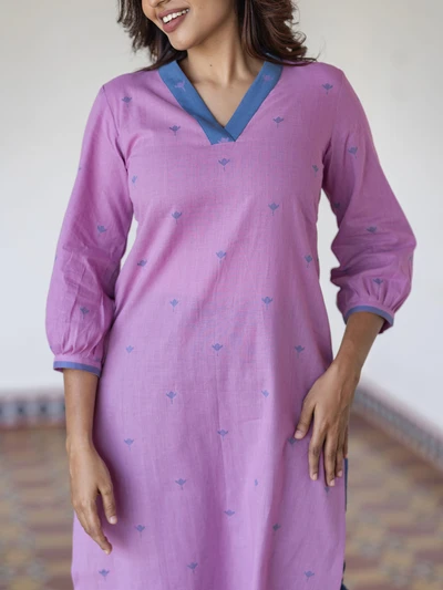 Lavender Mist Handloom Kurta