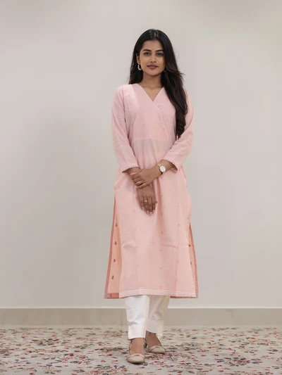 Peach Petal Handloom Kurta