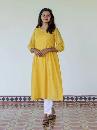 Golden Mango Handloom A-line Kurta