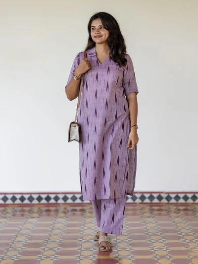 Vintage Plum Ikat Co-ord Set