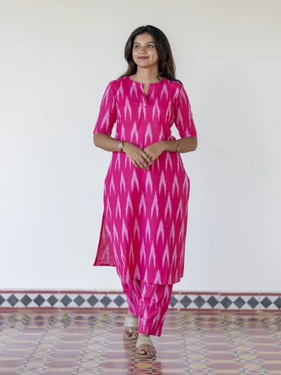 Jamun Pink Ikkat Co-ord Set