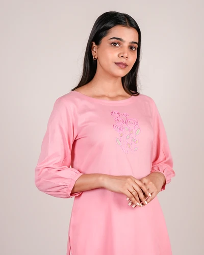 Peach Roses Kurta