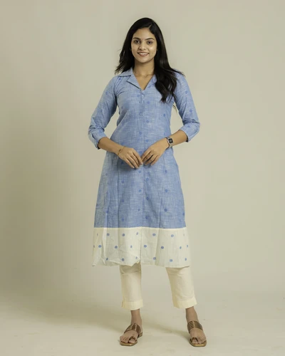 Classic Dual Handloom A-Line Kurta