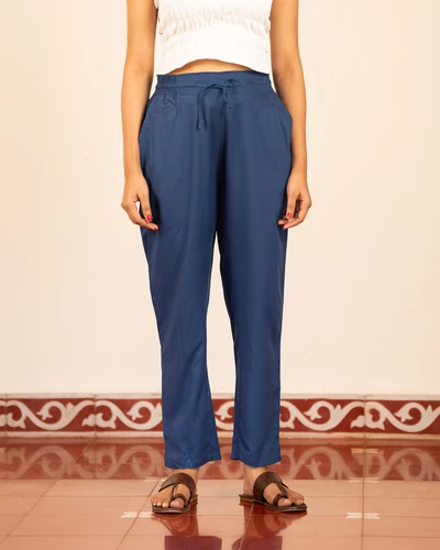 Blue Cotton Pant