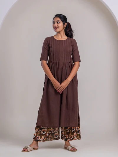 Chestnut Charm Handloom Kurta Set