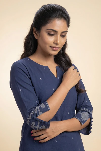 Royal Indigo Handloom Co-ord Set