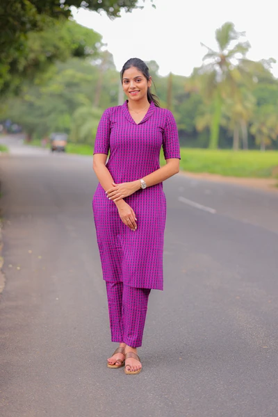 Violet Grape Notch Collar Co-ord Set