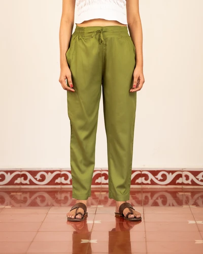 Olive Green Cotton Pant