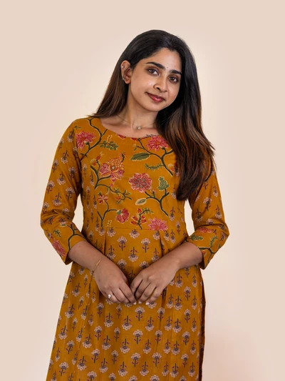 Golden Yellow Cotton Kurta
