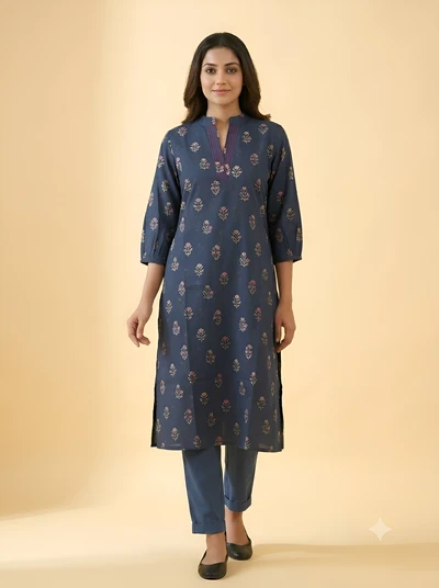 Navy Dove Kurta