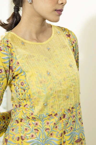Yellow Jhaal Kurta Set