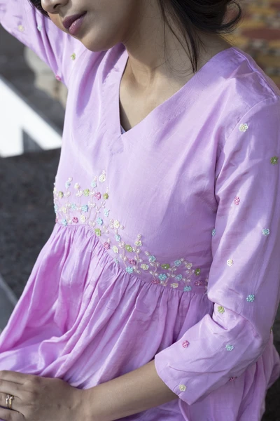 Lavender Muslin Dress