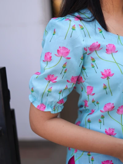 Blue Lotus Printed Kurta