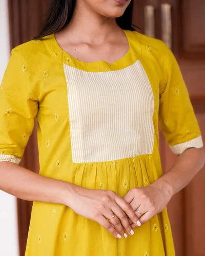 Yellow Handloom Kurta Set