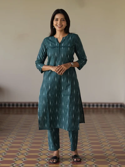 Ocean Teal Ikat Co-Ord Set