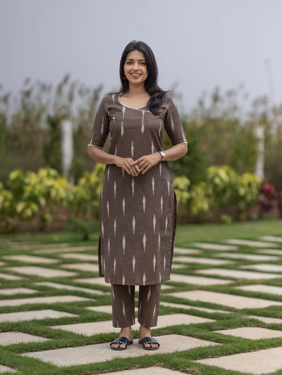 Mocha Streak Ikat Co-Ord Set